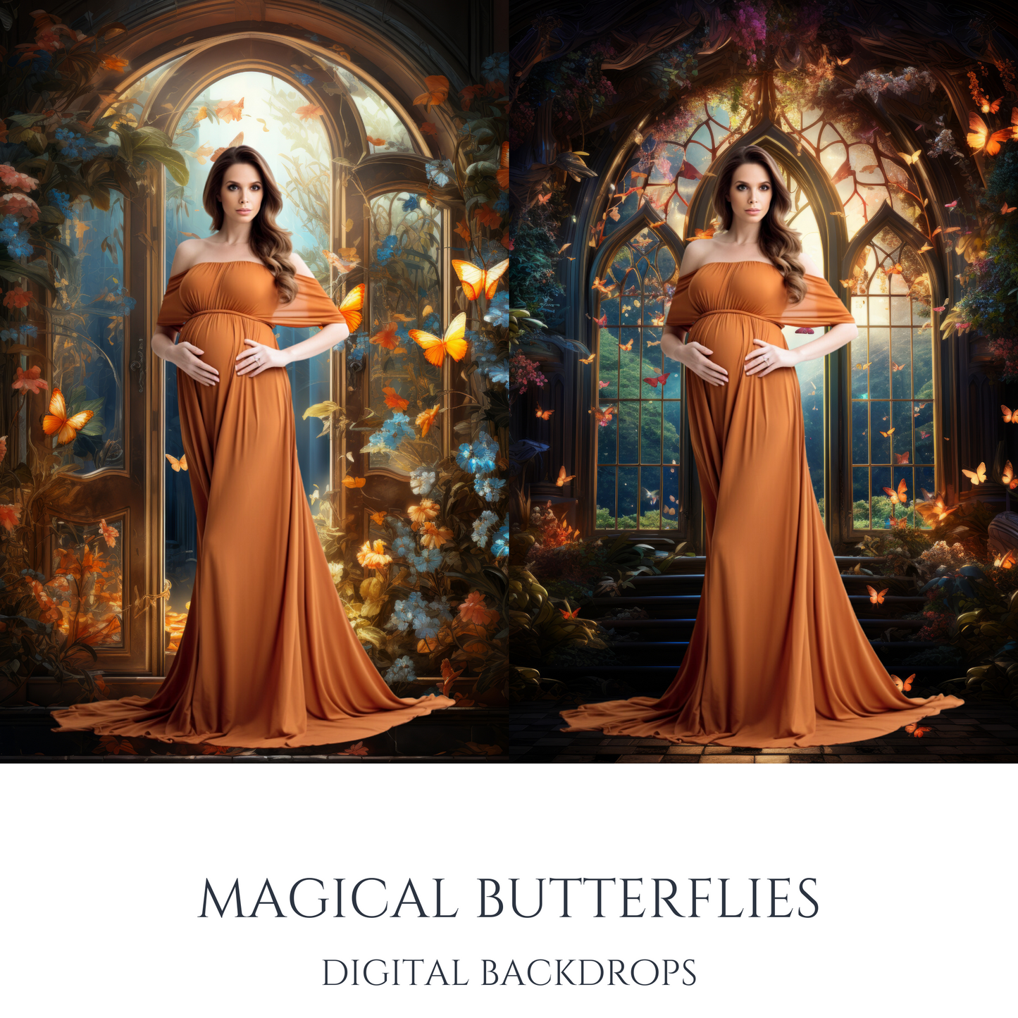 Magical Butterflies Digital Backdrops