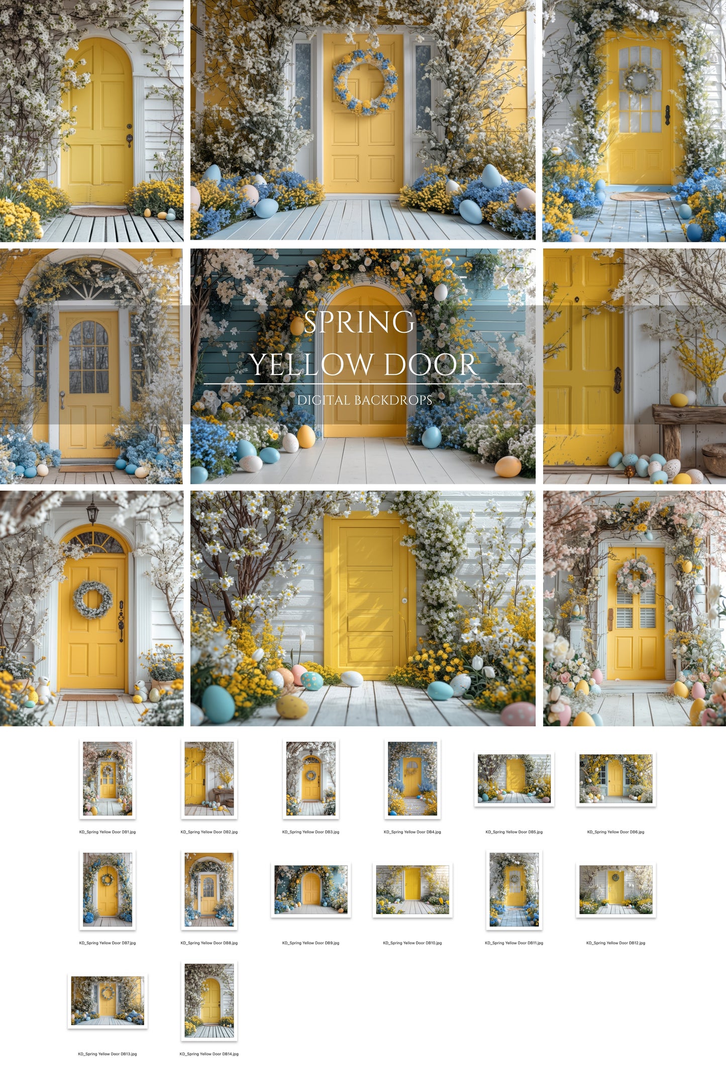 Yellow Spring Door Digital Backdrops