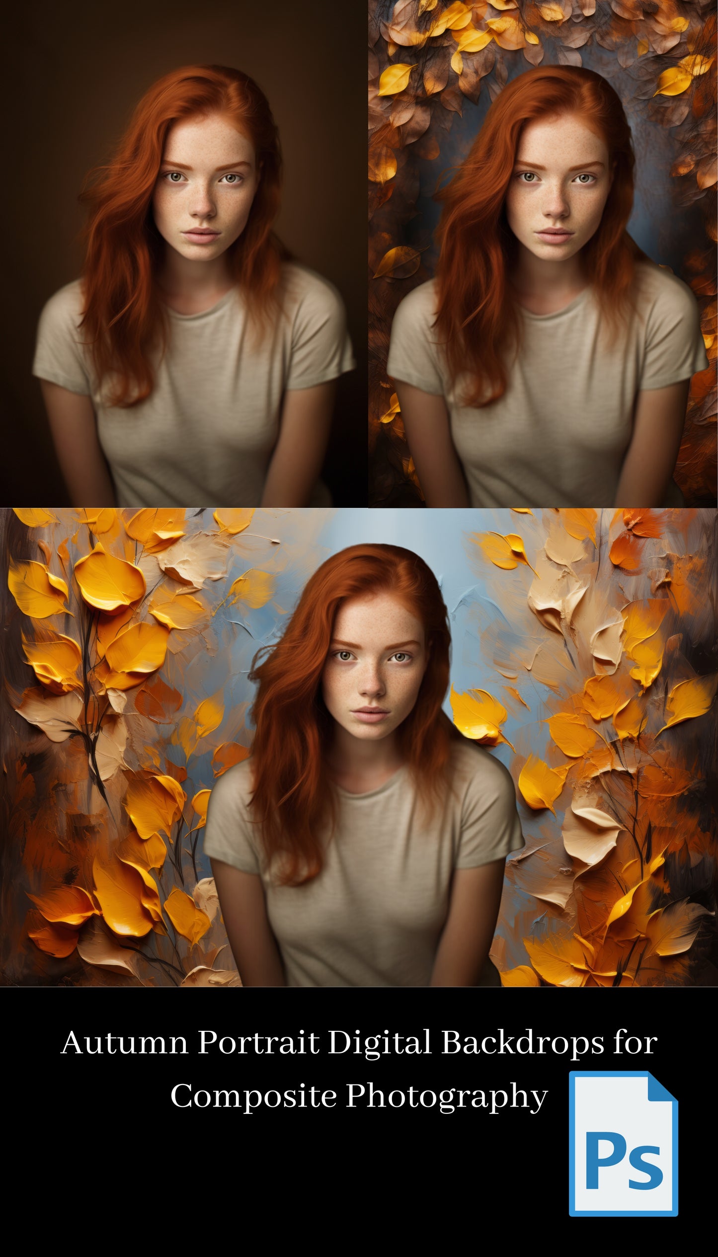 Autumn Portrait Digital Backdrops