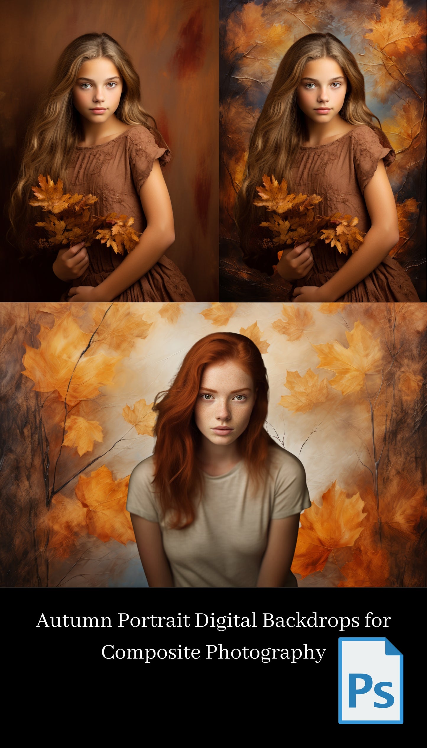 Autumn Portrait Digital Backdrops