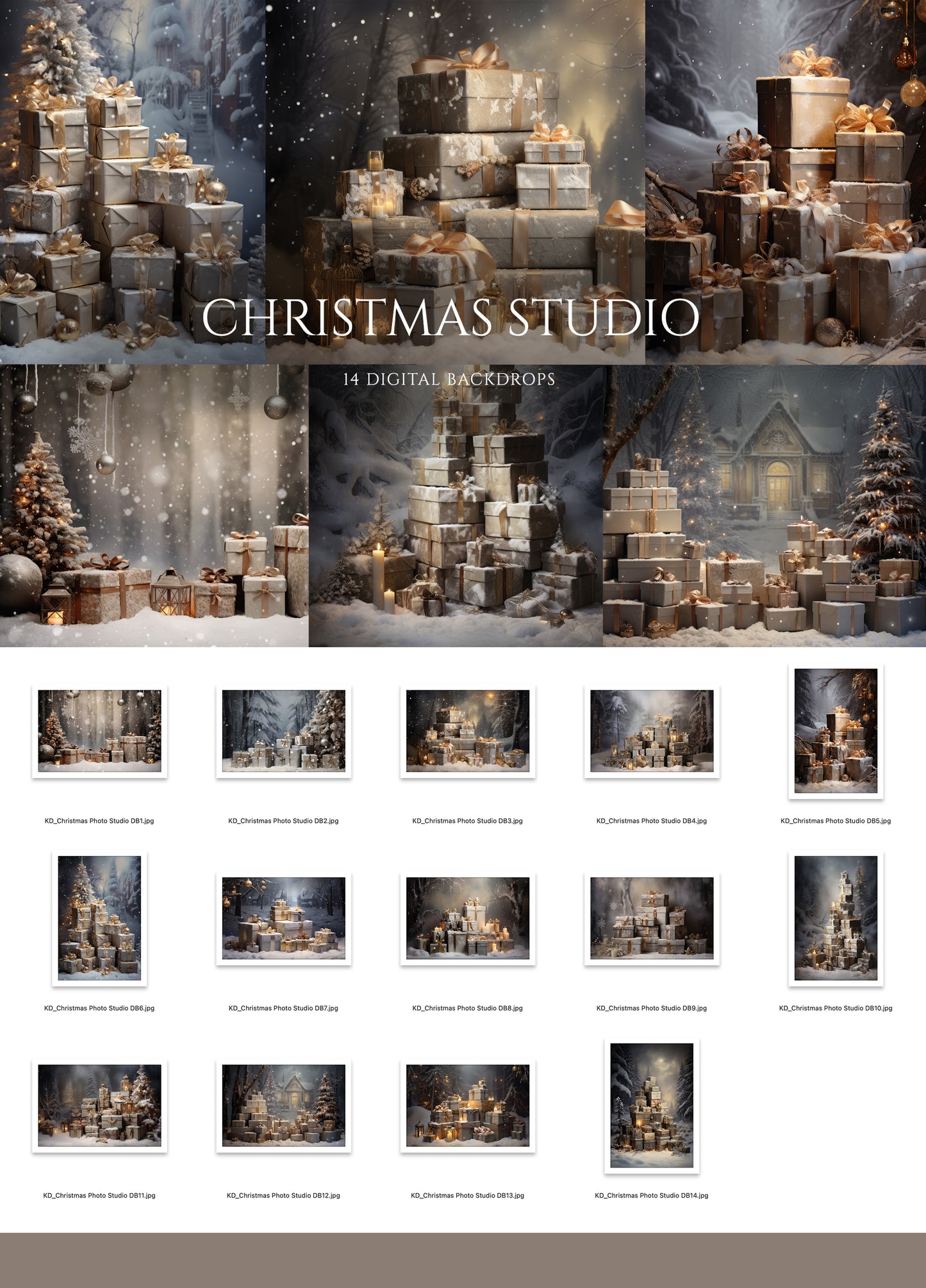 Christmas Photo Studio Digital Backdrops