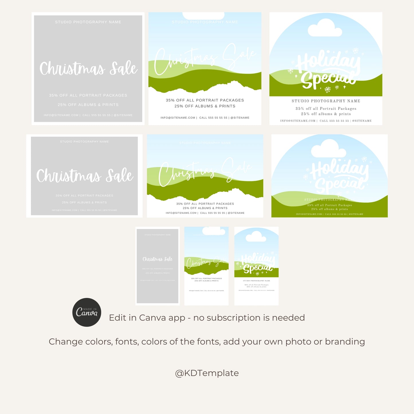 Bundle Christmas Sale Canva Templates