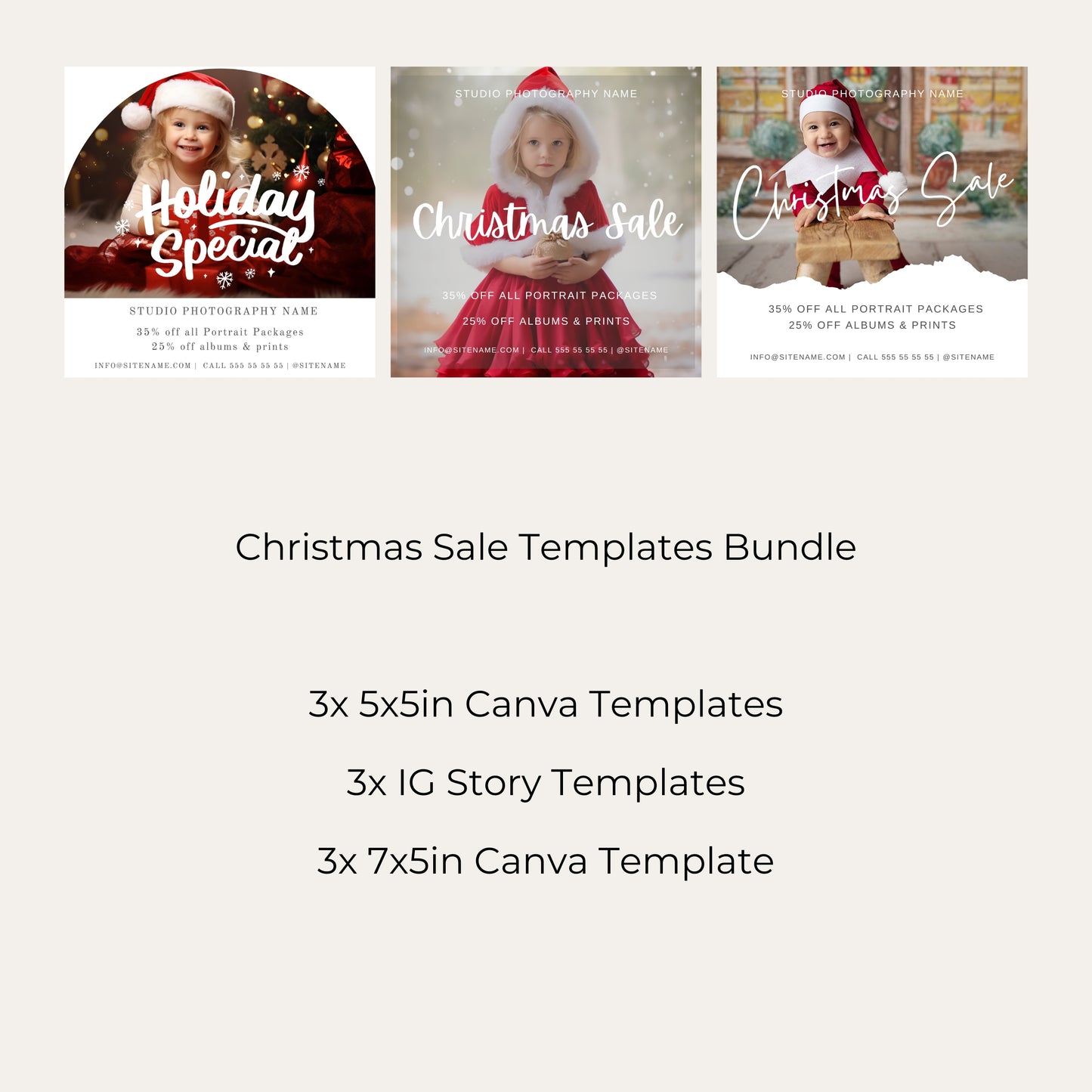 Bundle Christmas Sale Canva Templates