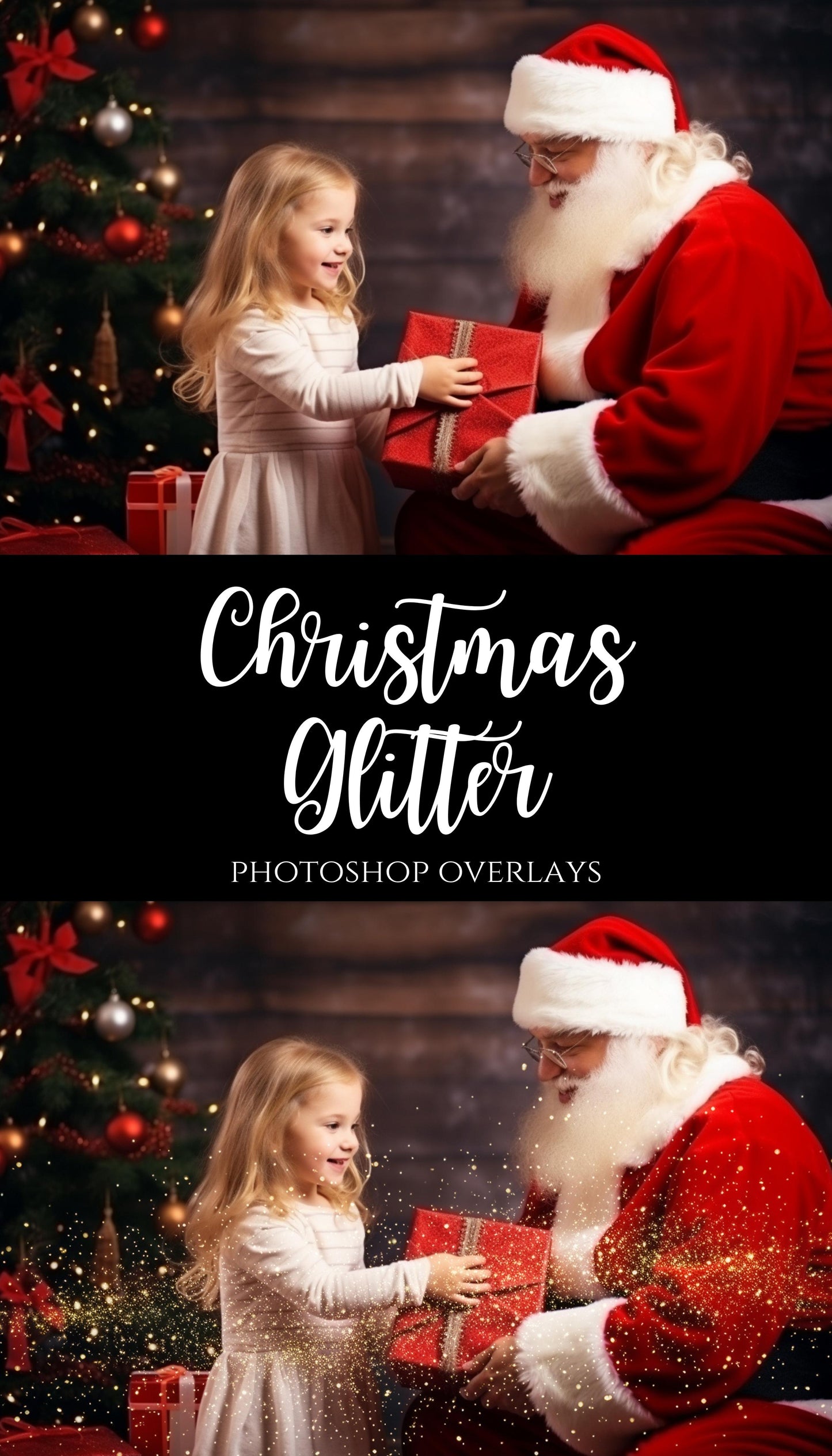 Christmas Glitter Photo Overlays