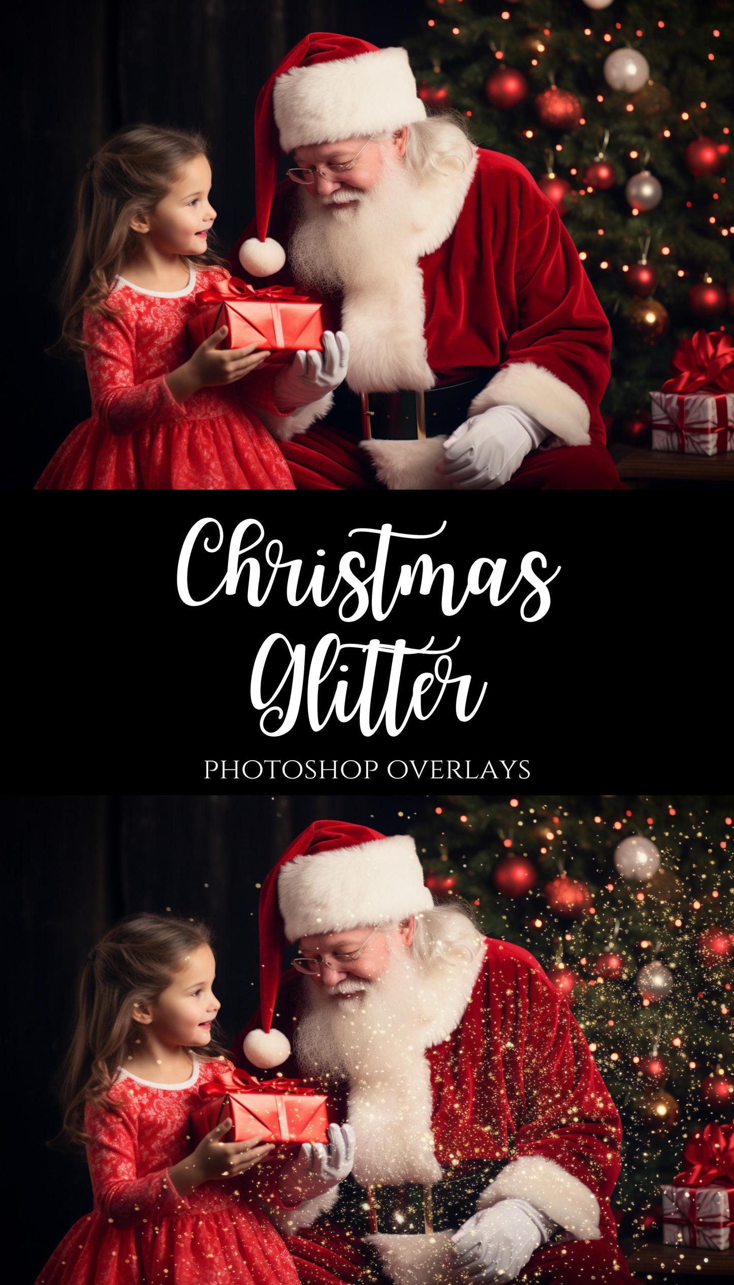 Christmas Glitter Photo Overlays