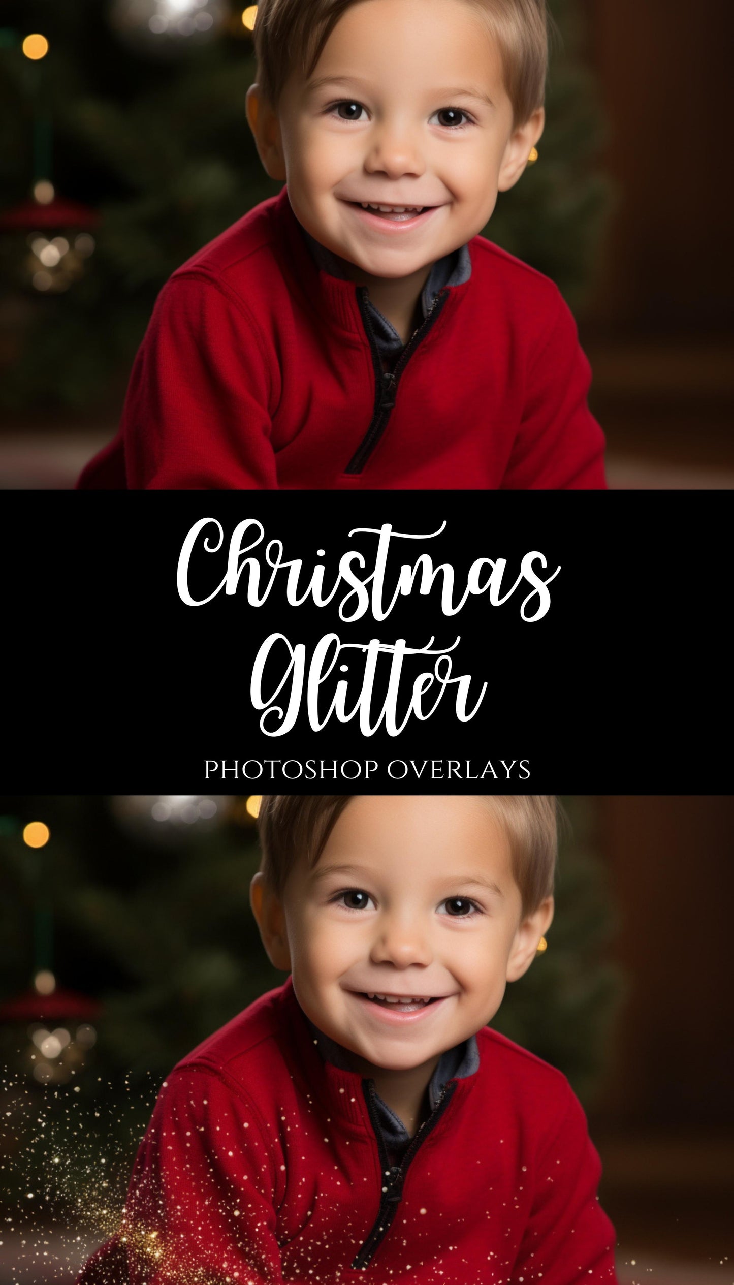Christmas Glitter Photo Overlays