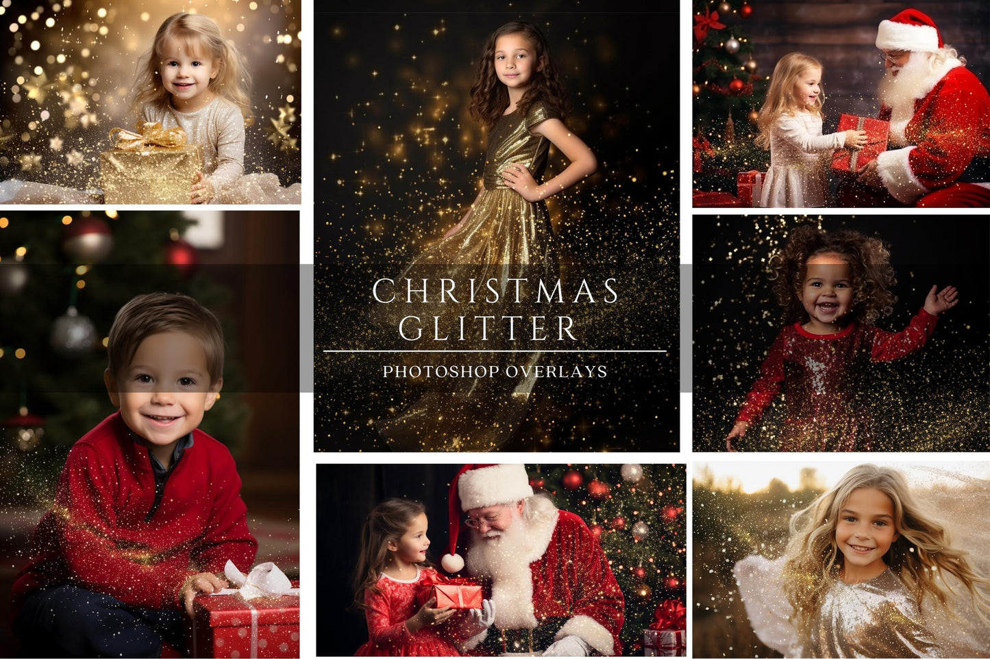 Christmas Glitter Photo Overlays