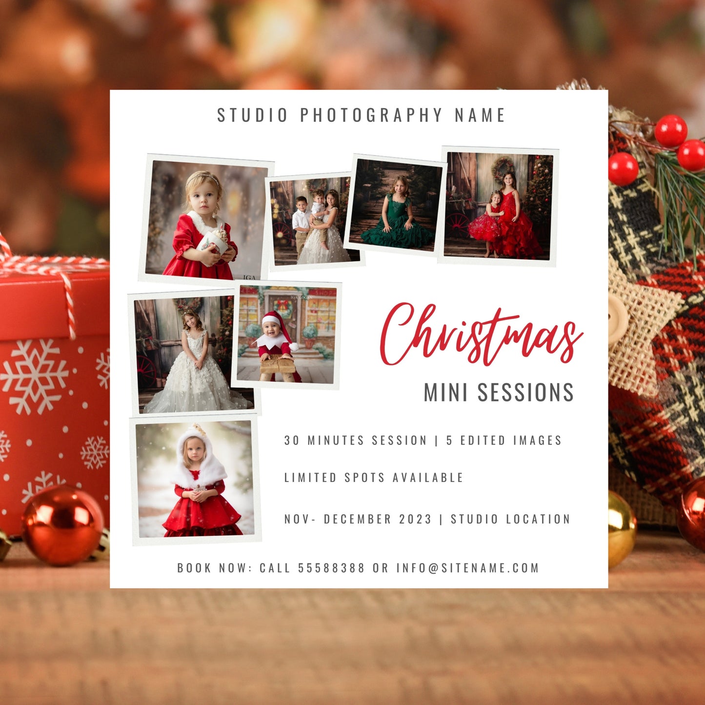 Christmas Mini Session Template