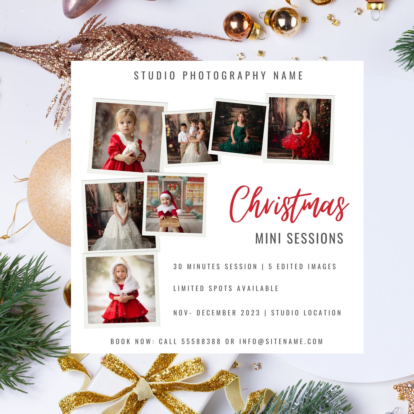 Christmas Mini Session Template