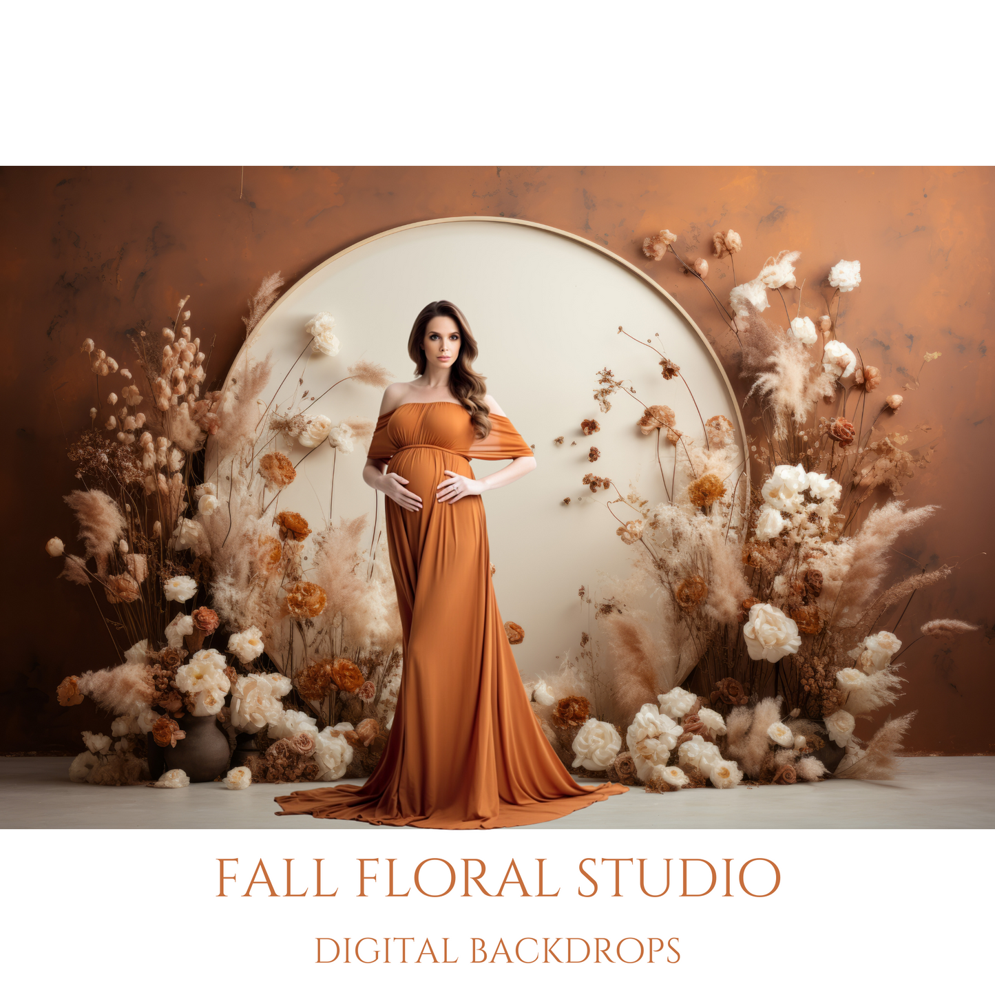 Fall Floral Photo Studio Digital Backdrops