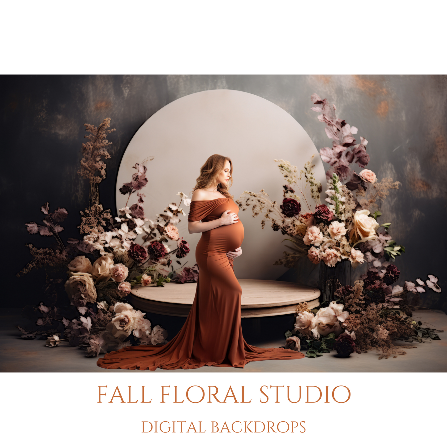 Fall Floral Photo Studio Digital Backdrops