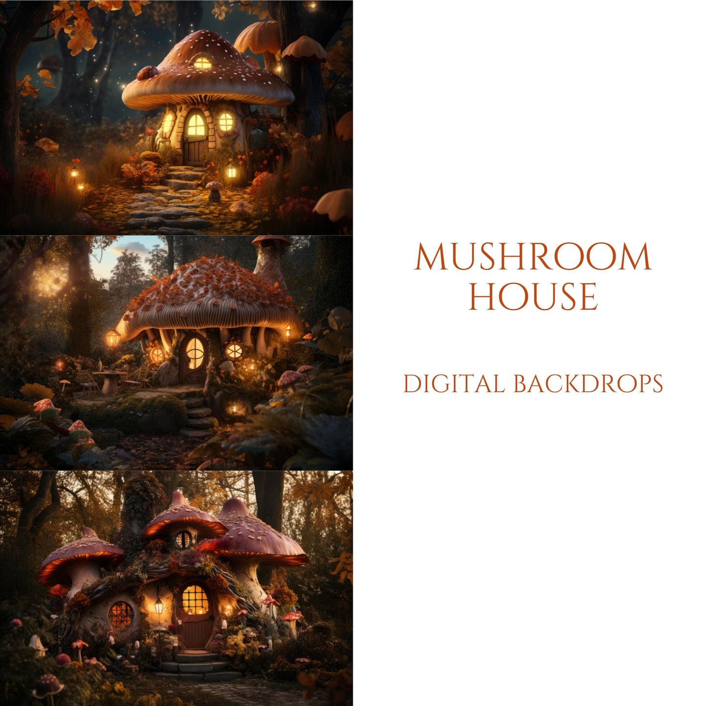 Mushroom House Digital Backdrops