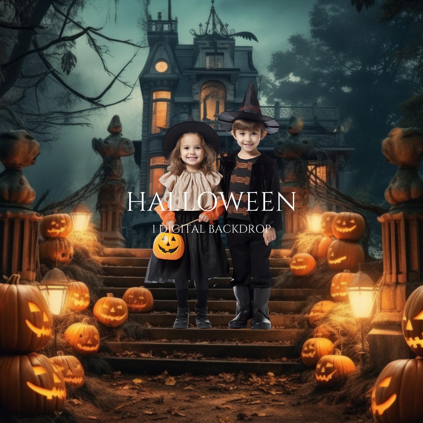 Halloween Digital Backdrop