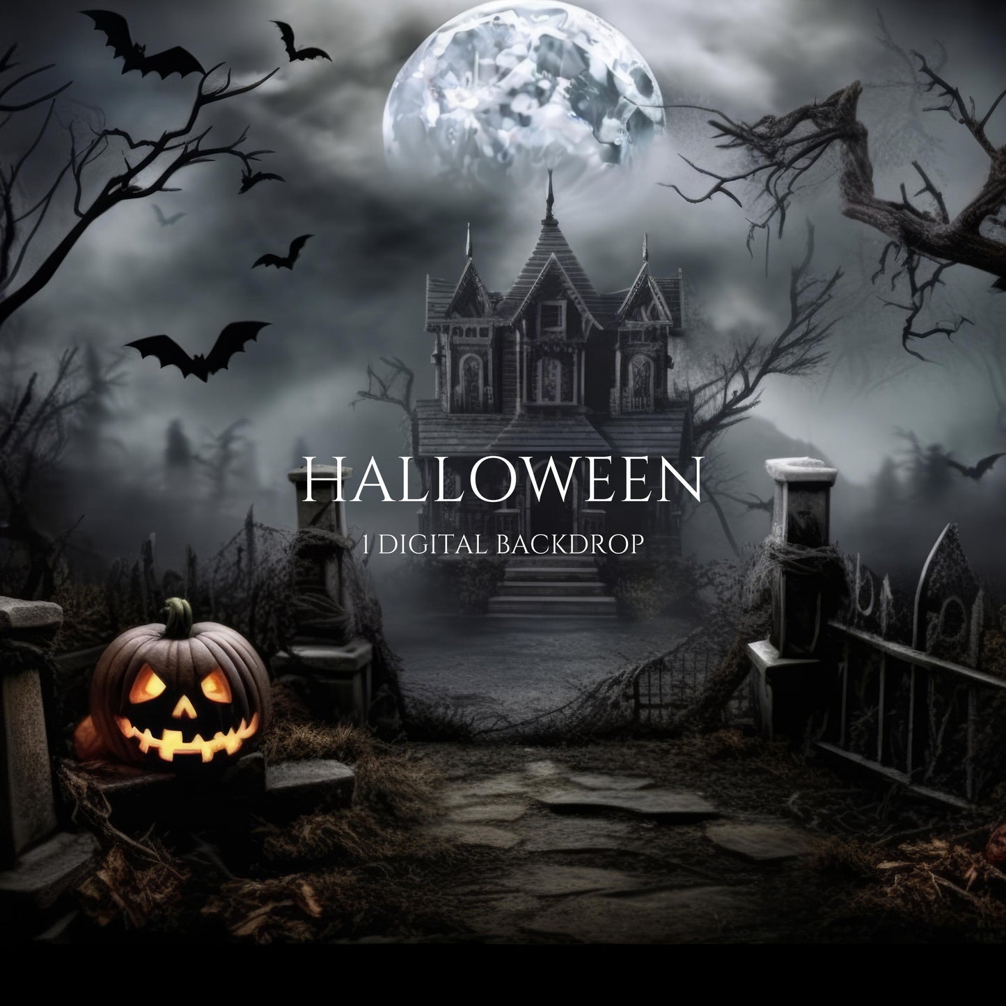 Halloween Digital Backdrop