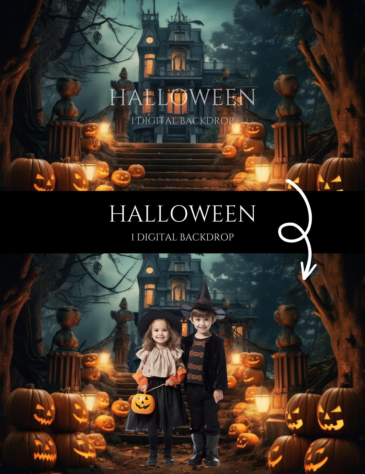 Halloween Digital Backdrop
