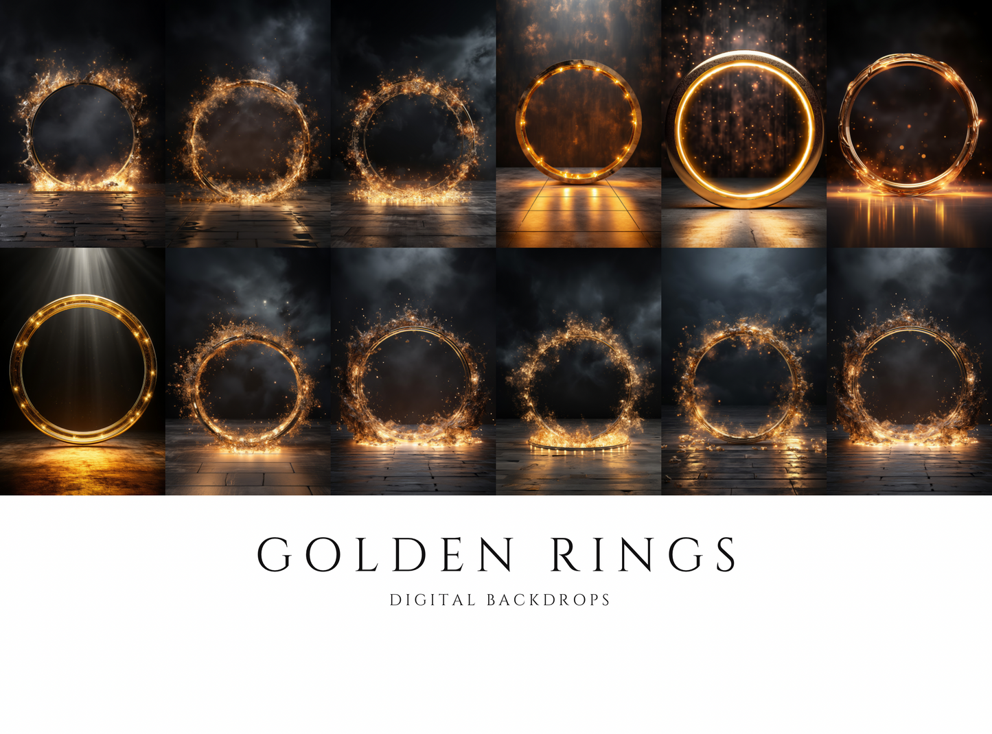 Golden Light and Glitter Ring Maternity Backdrops