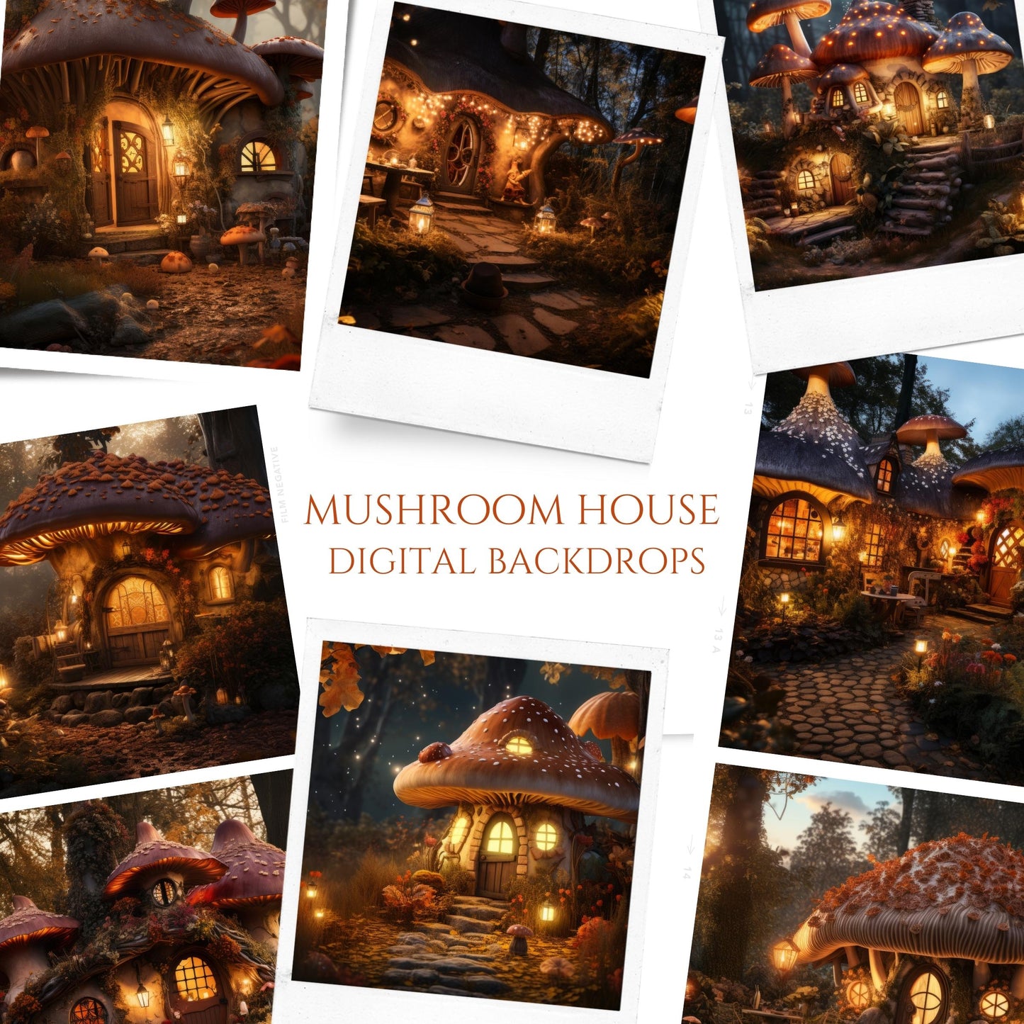 Mushroom House Digital Backdrops