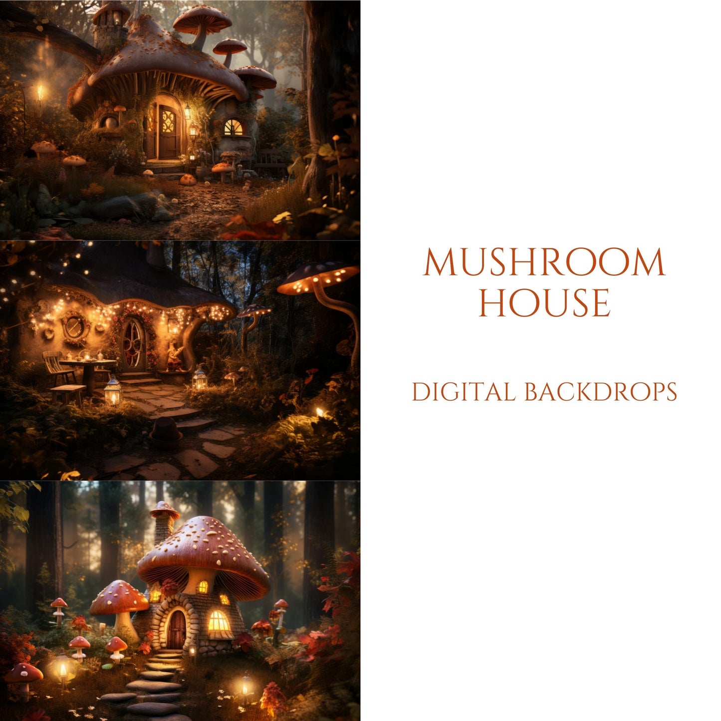 Mushroom House Digital Backdrops