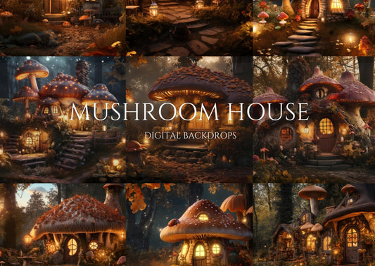 Mushroom House Digital Backdrops