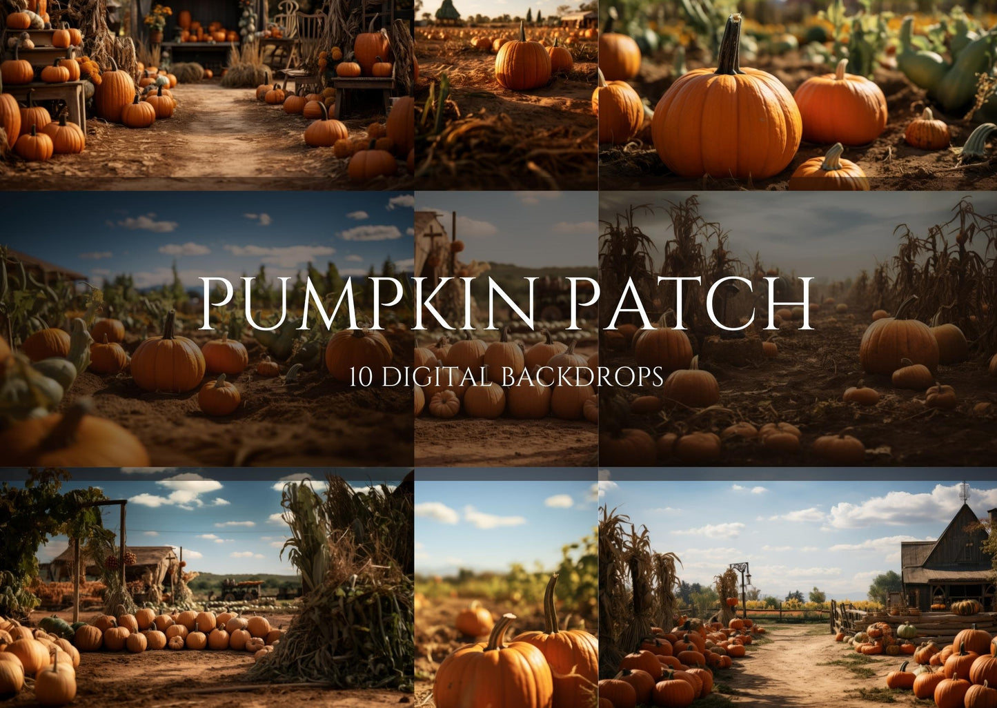 Pumpkin Patch Digital Backdrops