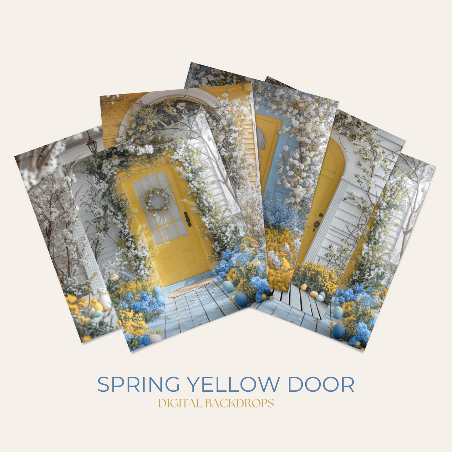 Yellow Spring Door Digital Backdrops