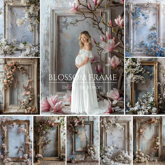 Blossom Frame Maternity Digital Backdrops