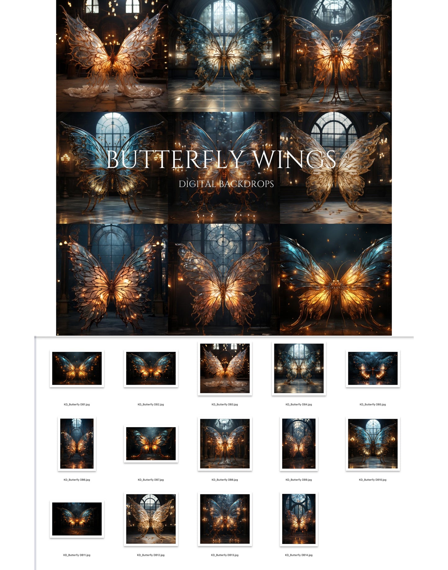 Butterfly Wings Digital Backdrops