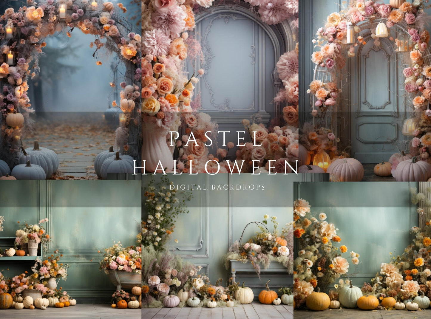 Pastel Halloween Digital Backdrops