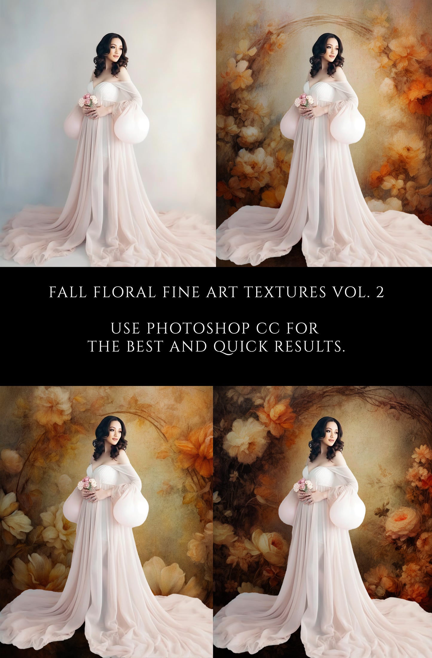 Fall Floral Fine Art Portrait Textures Set 01