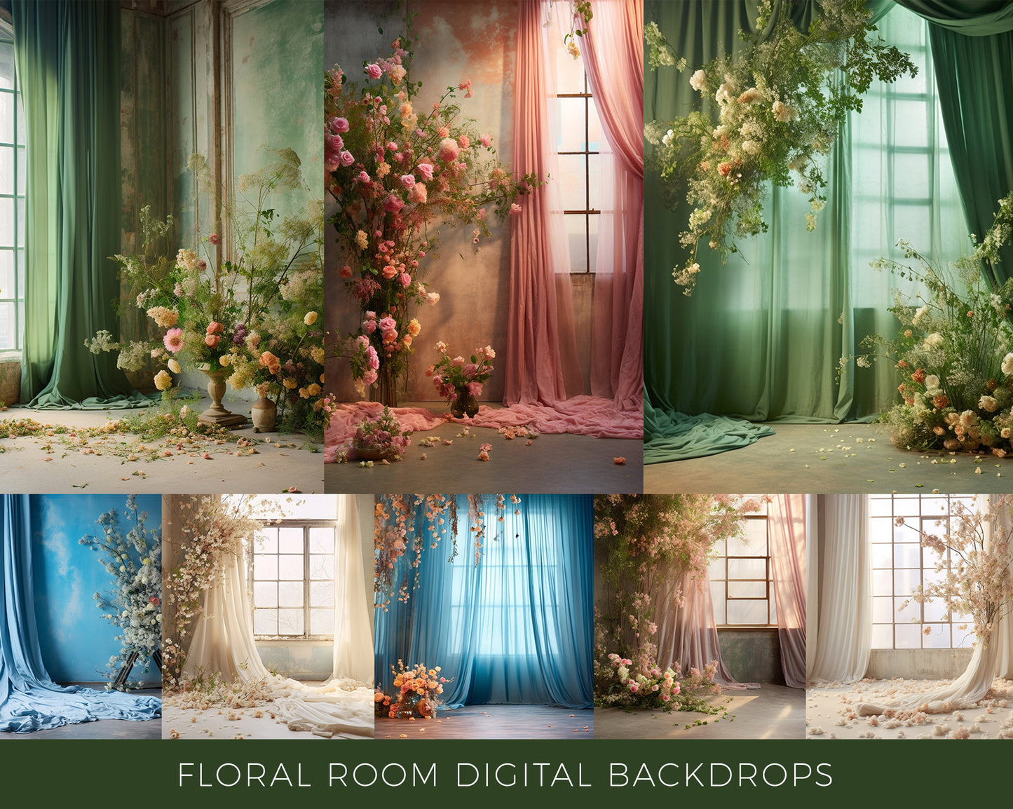 Floral Room Digital Backdrops