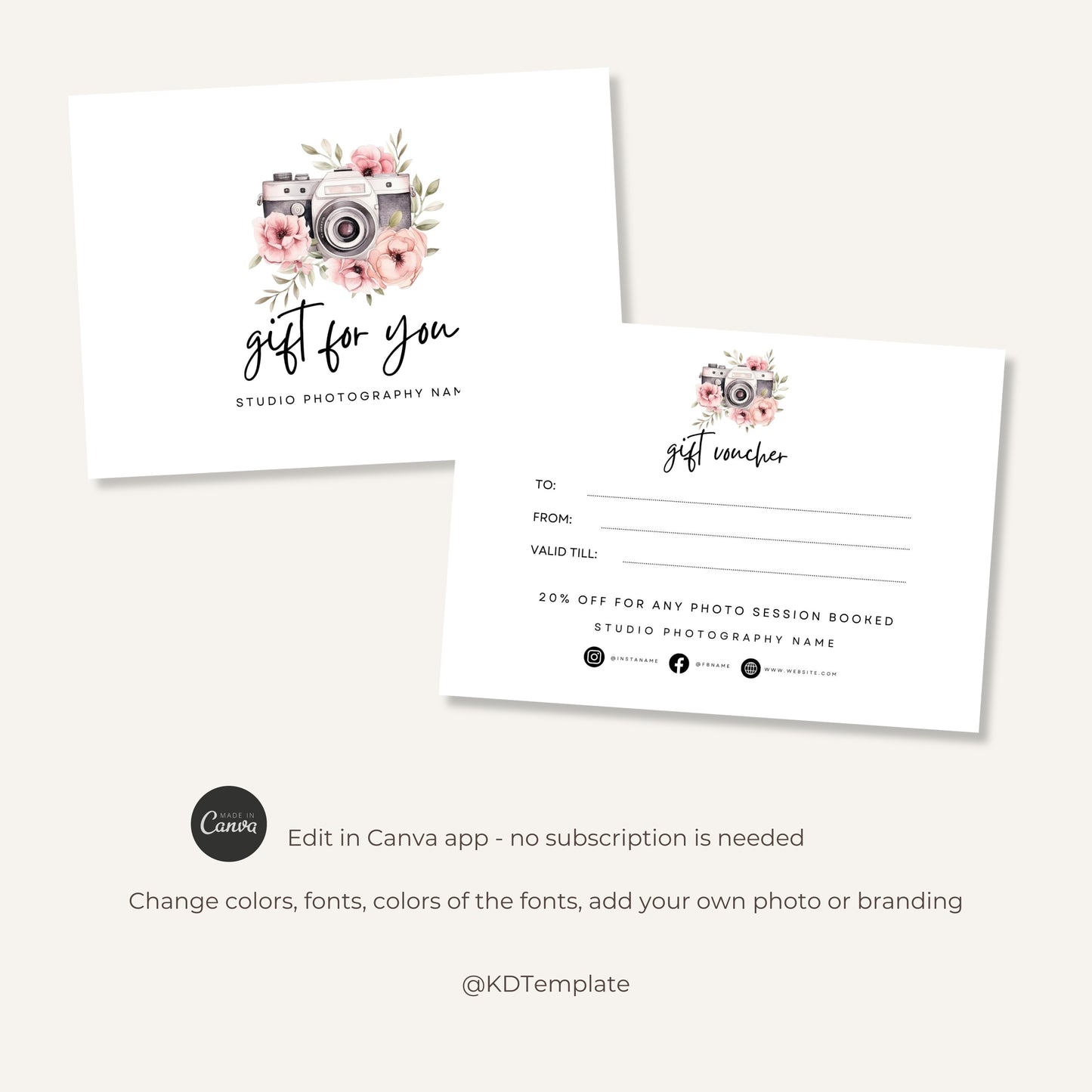 Photography Gift Certificate Template