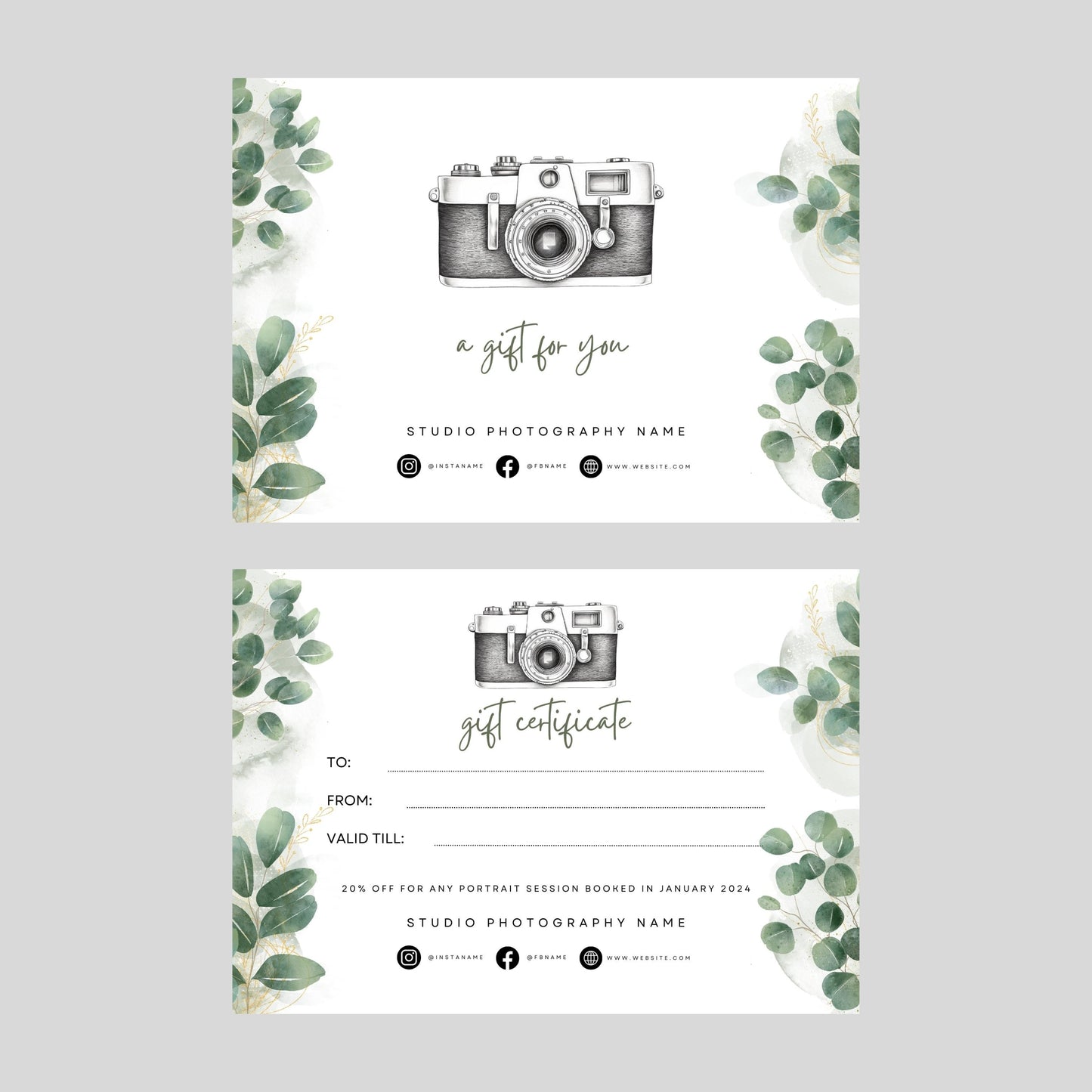 Photography Gift Certificate Template
