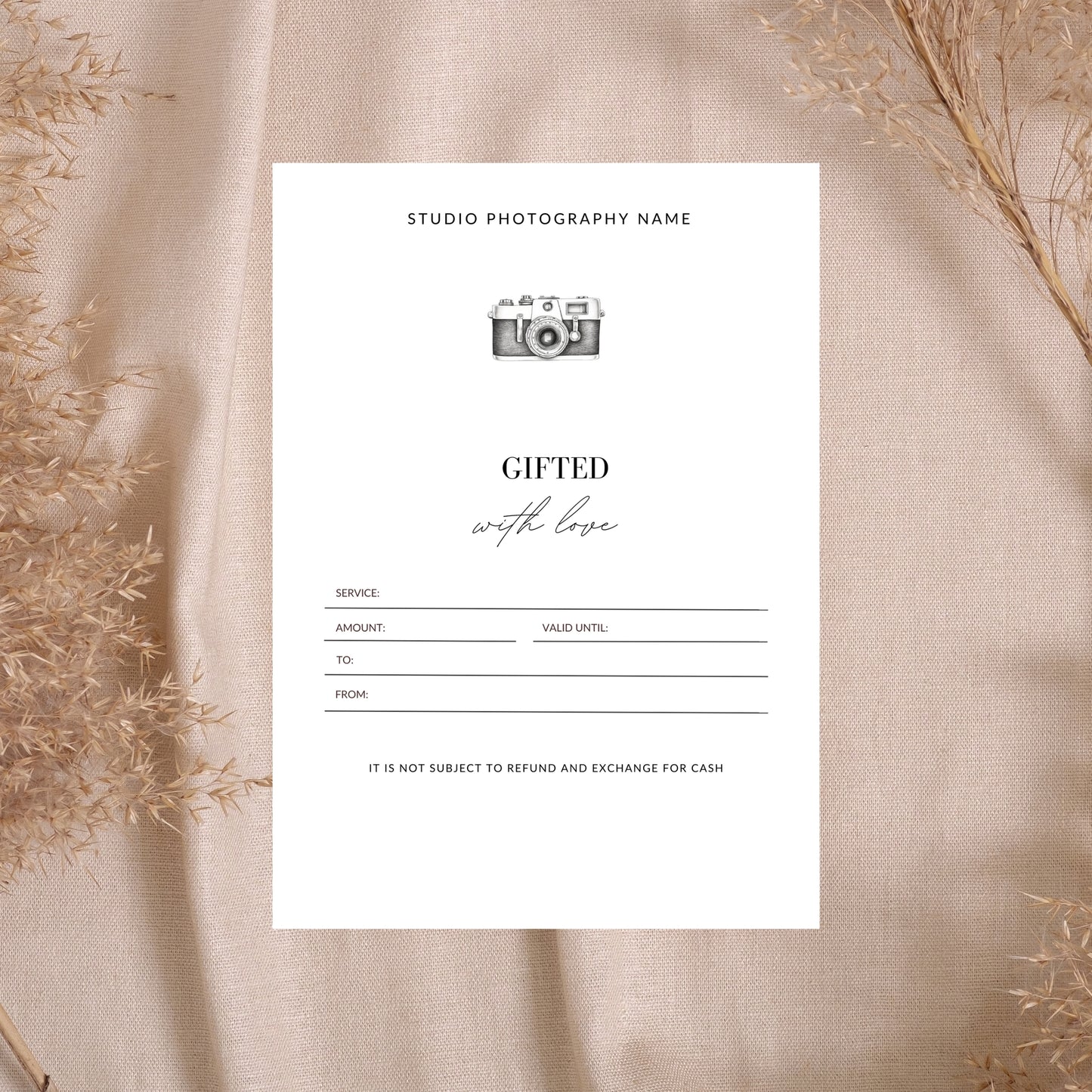 Photography Gift Certificate Template