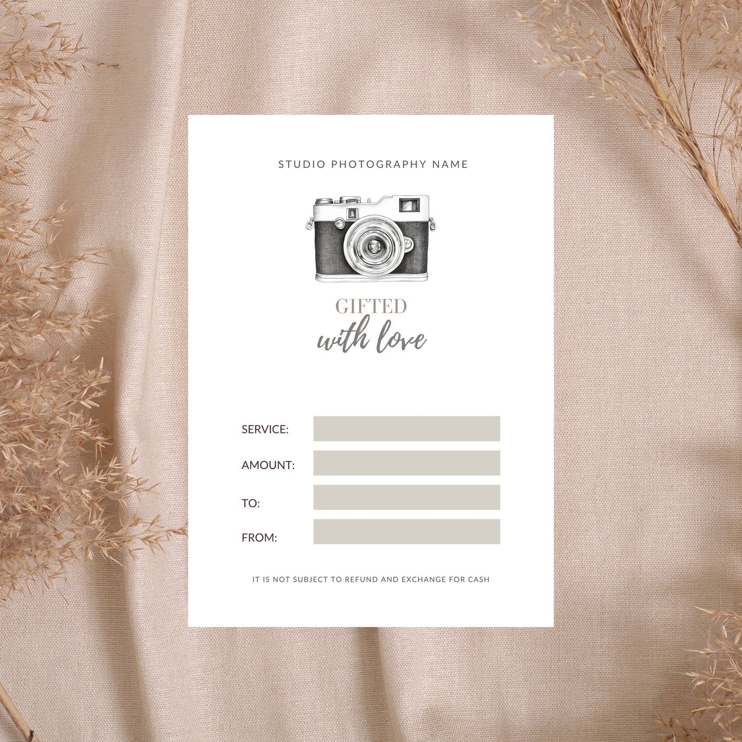Photography Gift Certificate Template