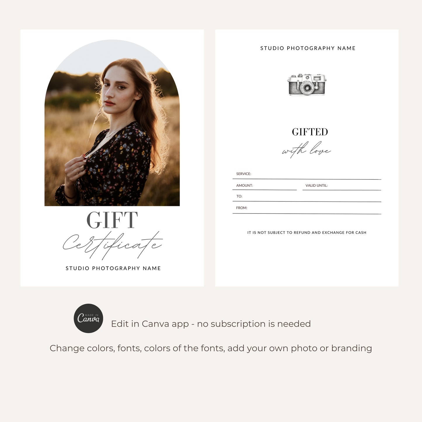 Photography Gift Certificate Template