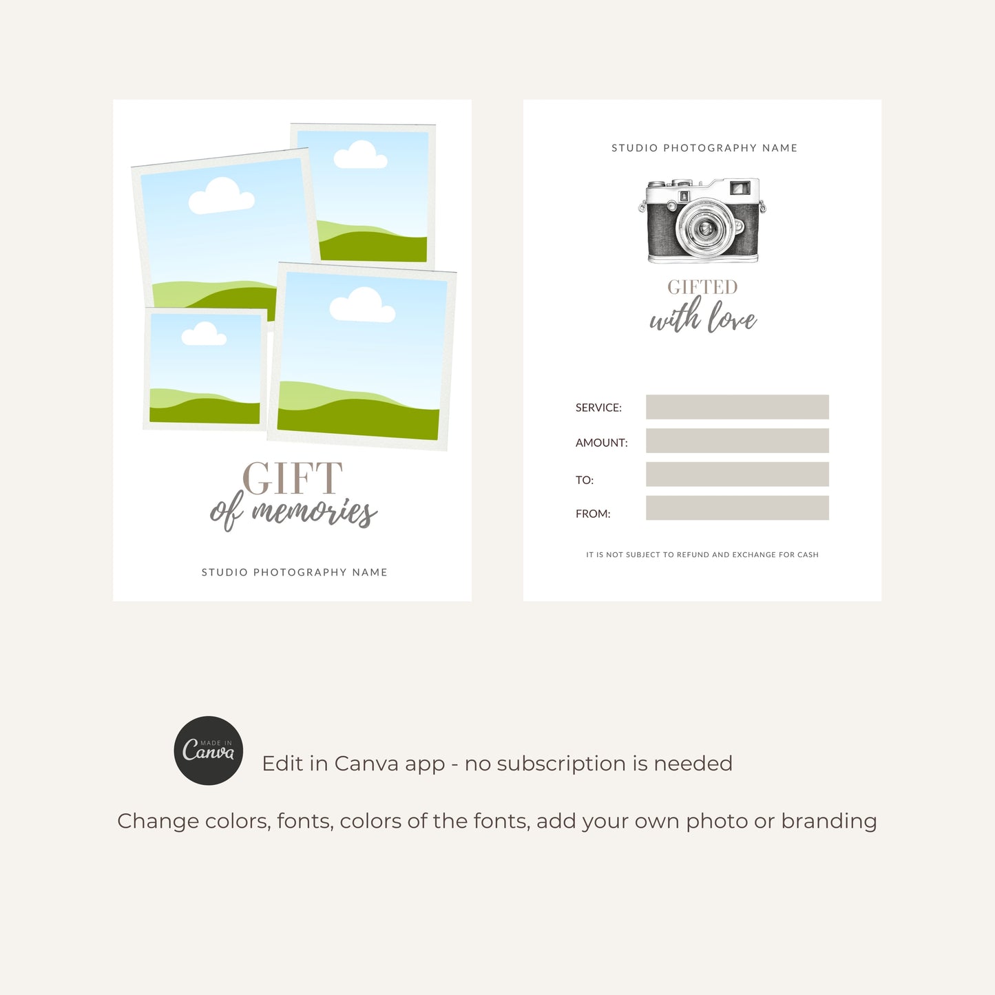 Photography Gift Certificate Template