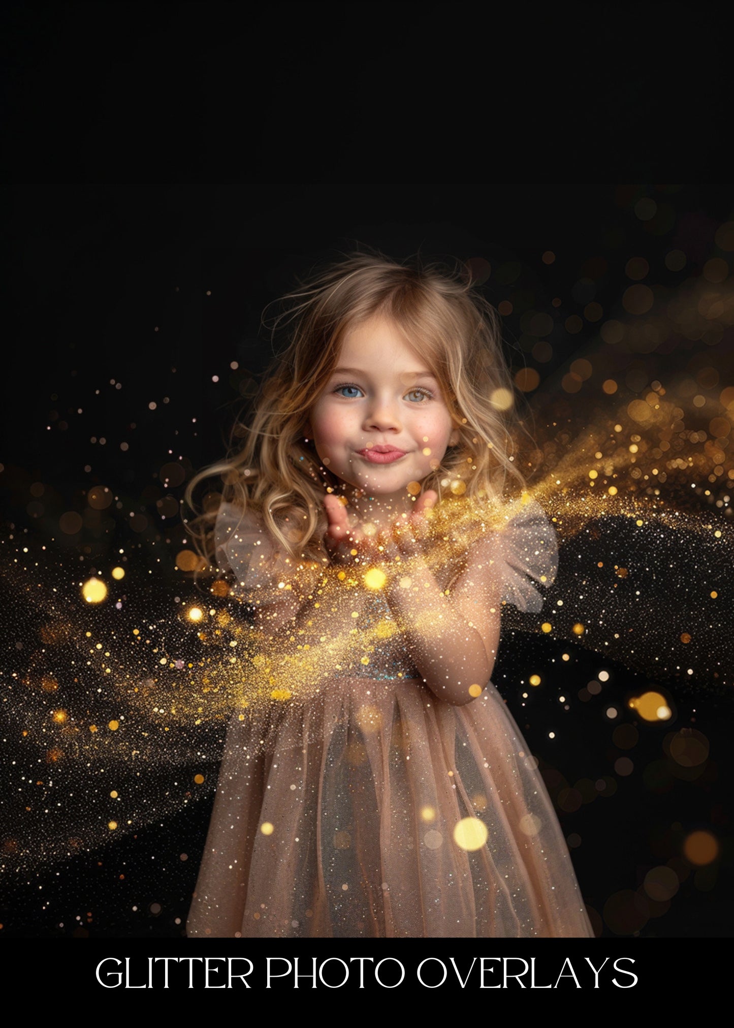 Gold Glitter Photo Overlays