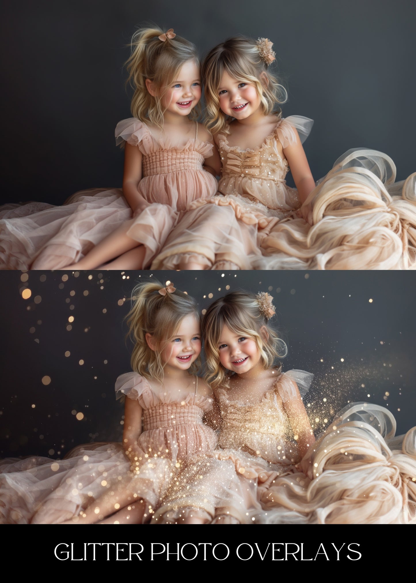 Gold Glitter Photo Overlays