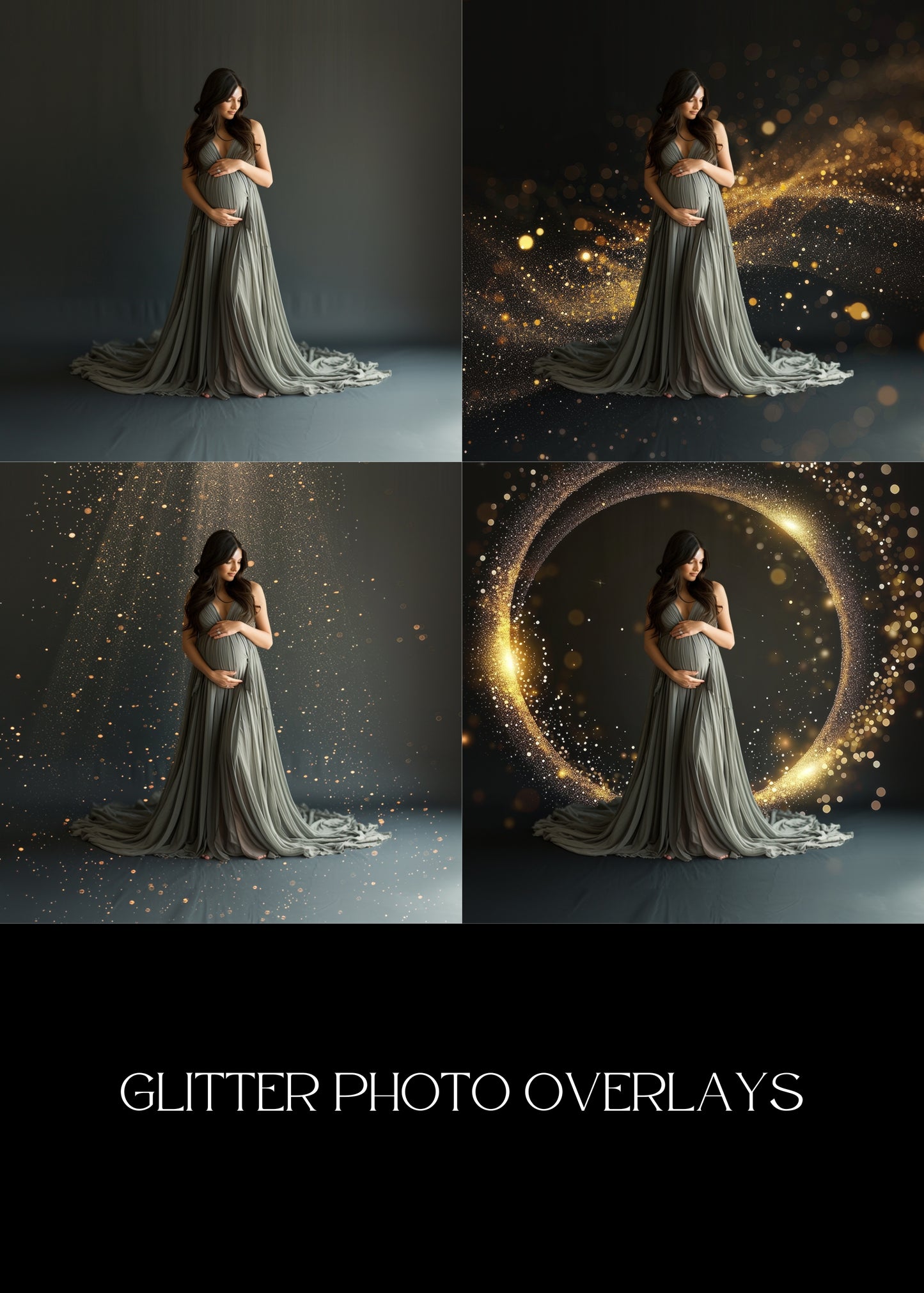 Gold Glitter Photo Overlays