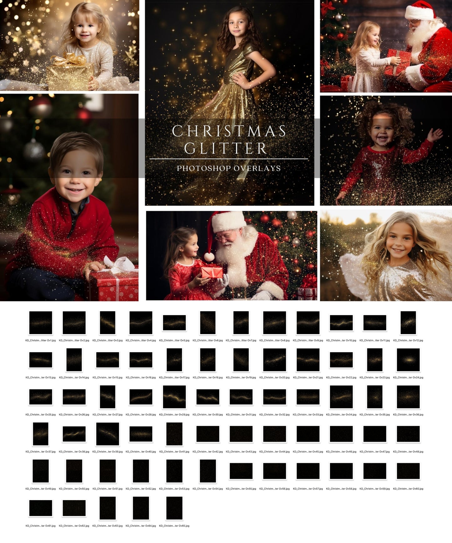 Christmas Glitter Photo Overlays