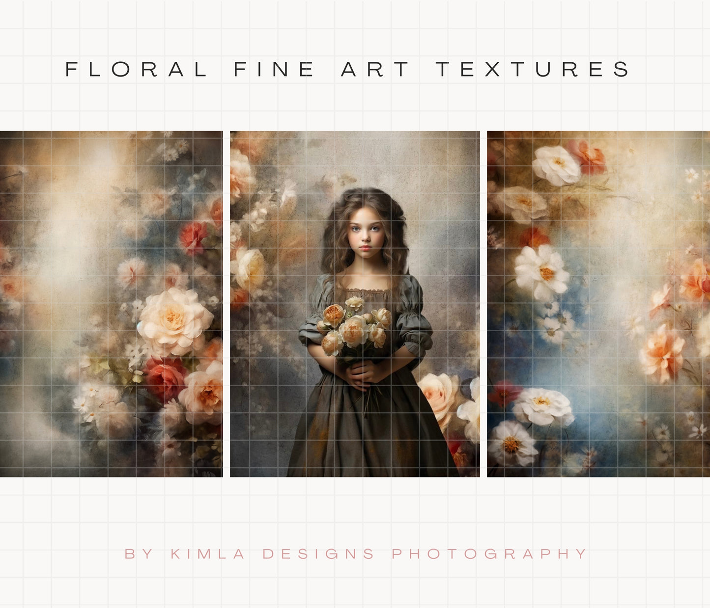 Vintage Floral Fine Art Texture Backdrops
