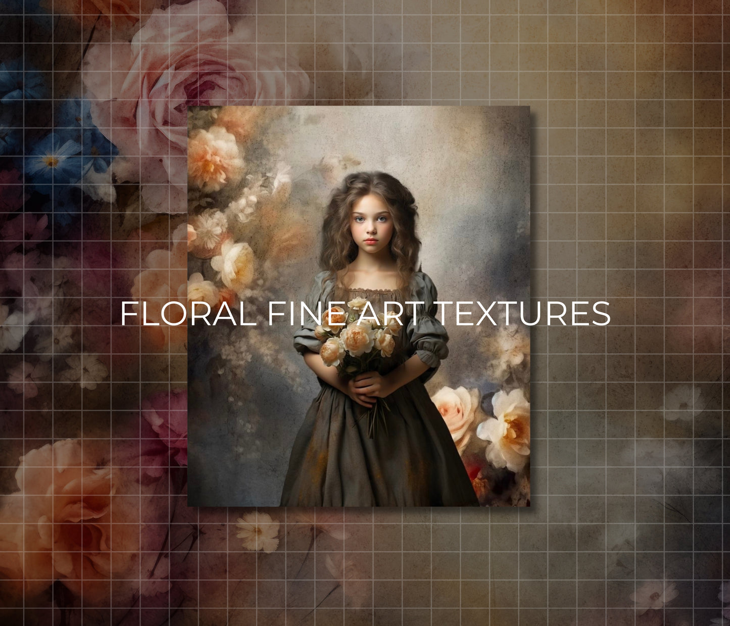 Vintage Floral Fine Art Texture Backdrops
