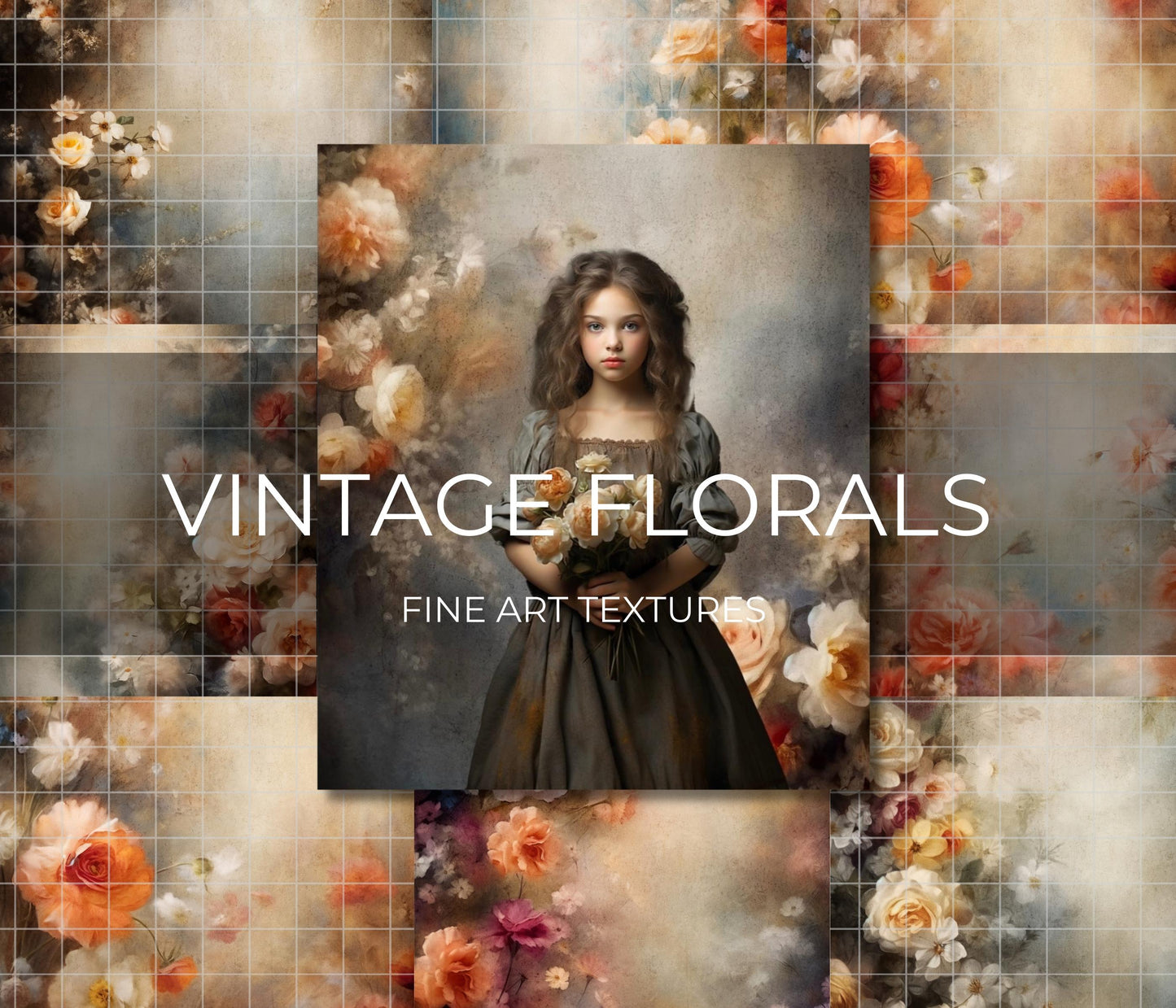 Vintage Floral Fine Art Texture Backdrops