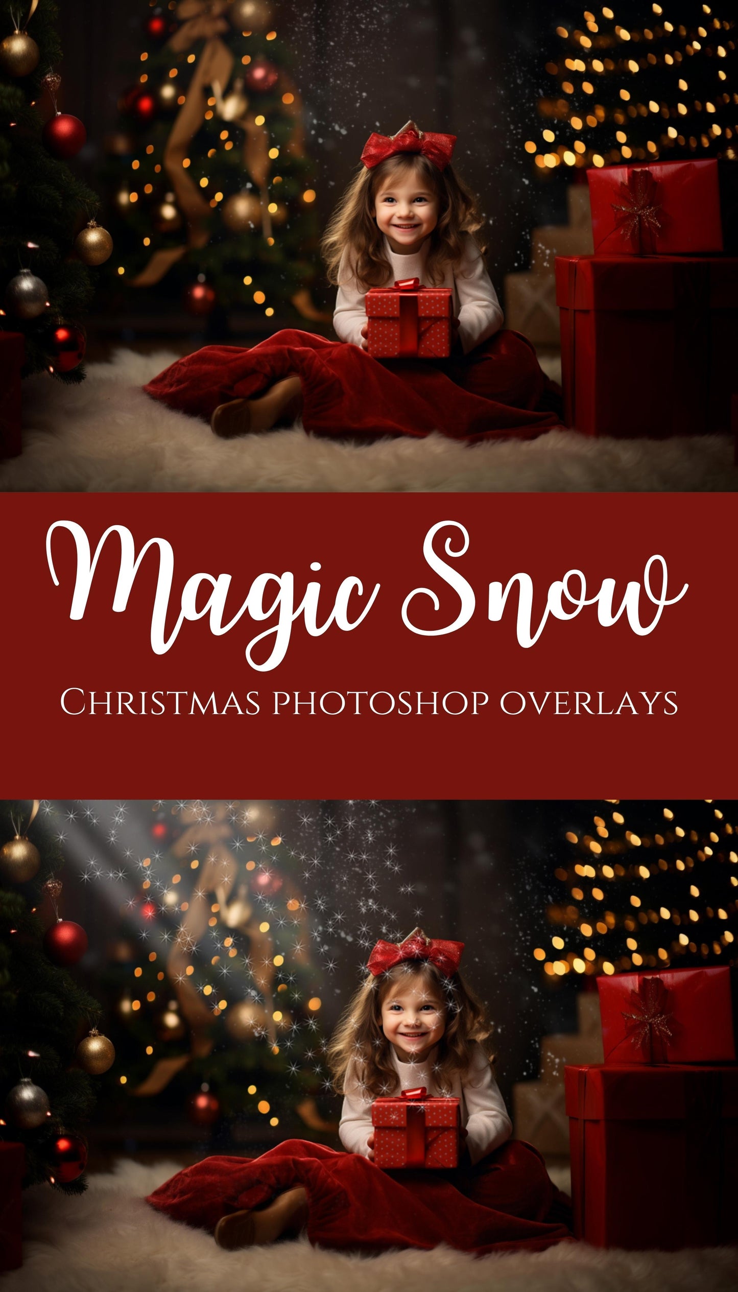 Magic Snow Christmas Photoshop Overlays