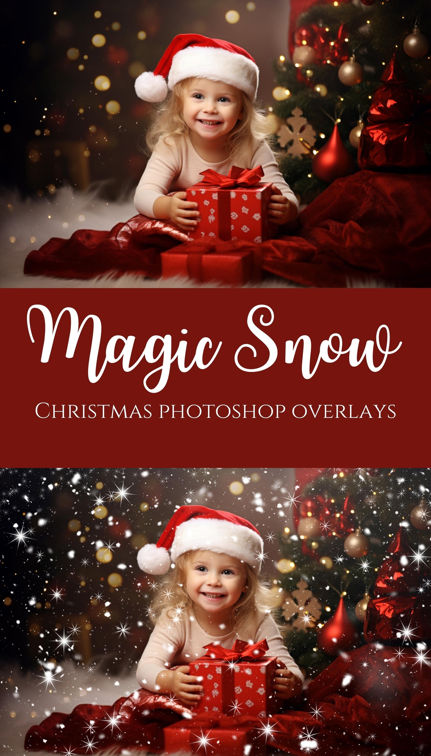 Magic Snow Christmas Photoshop Overlays