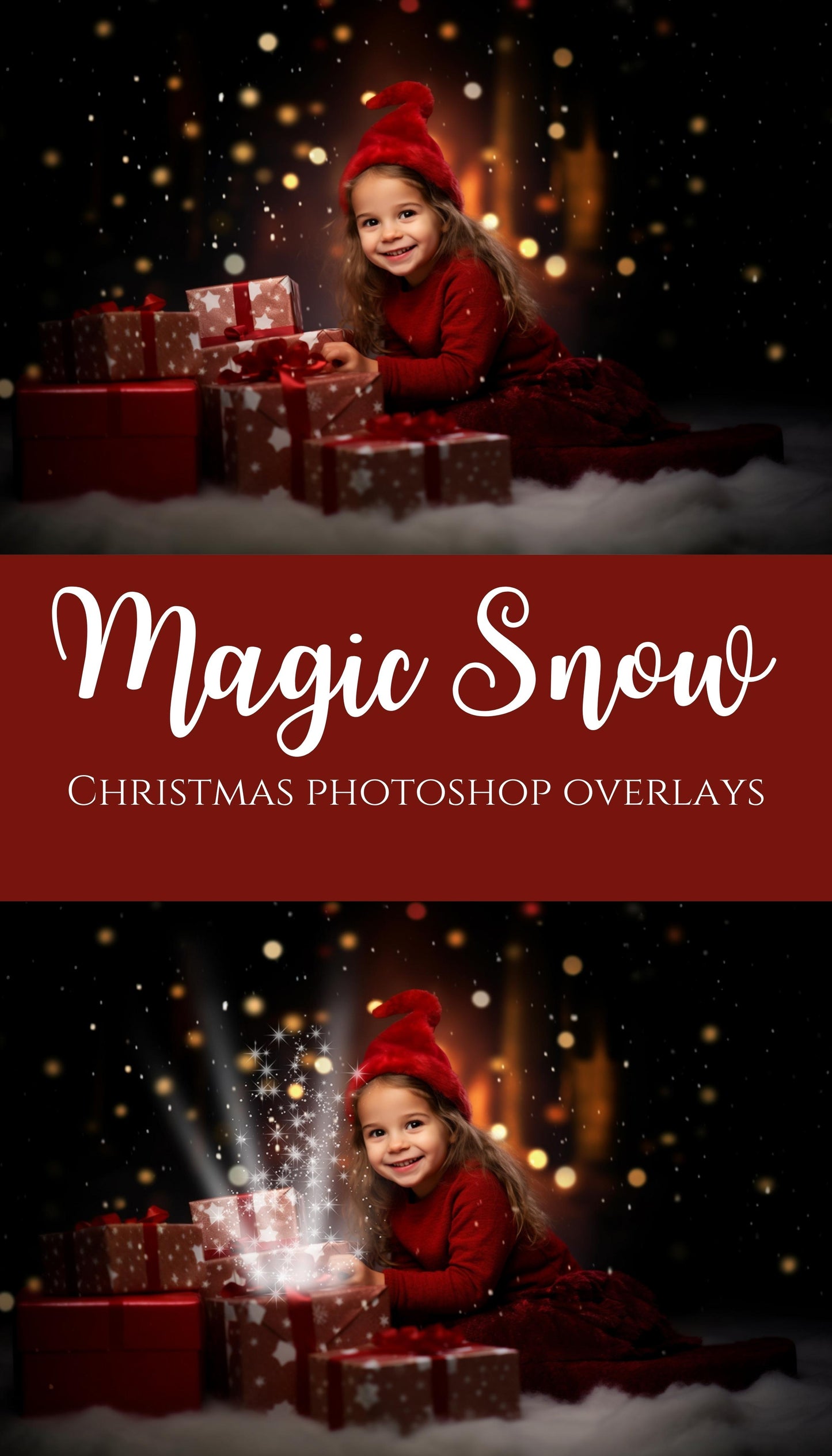 Magic Snow Christmas Photoshop Overlays