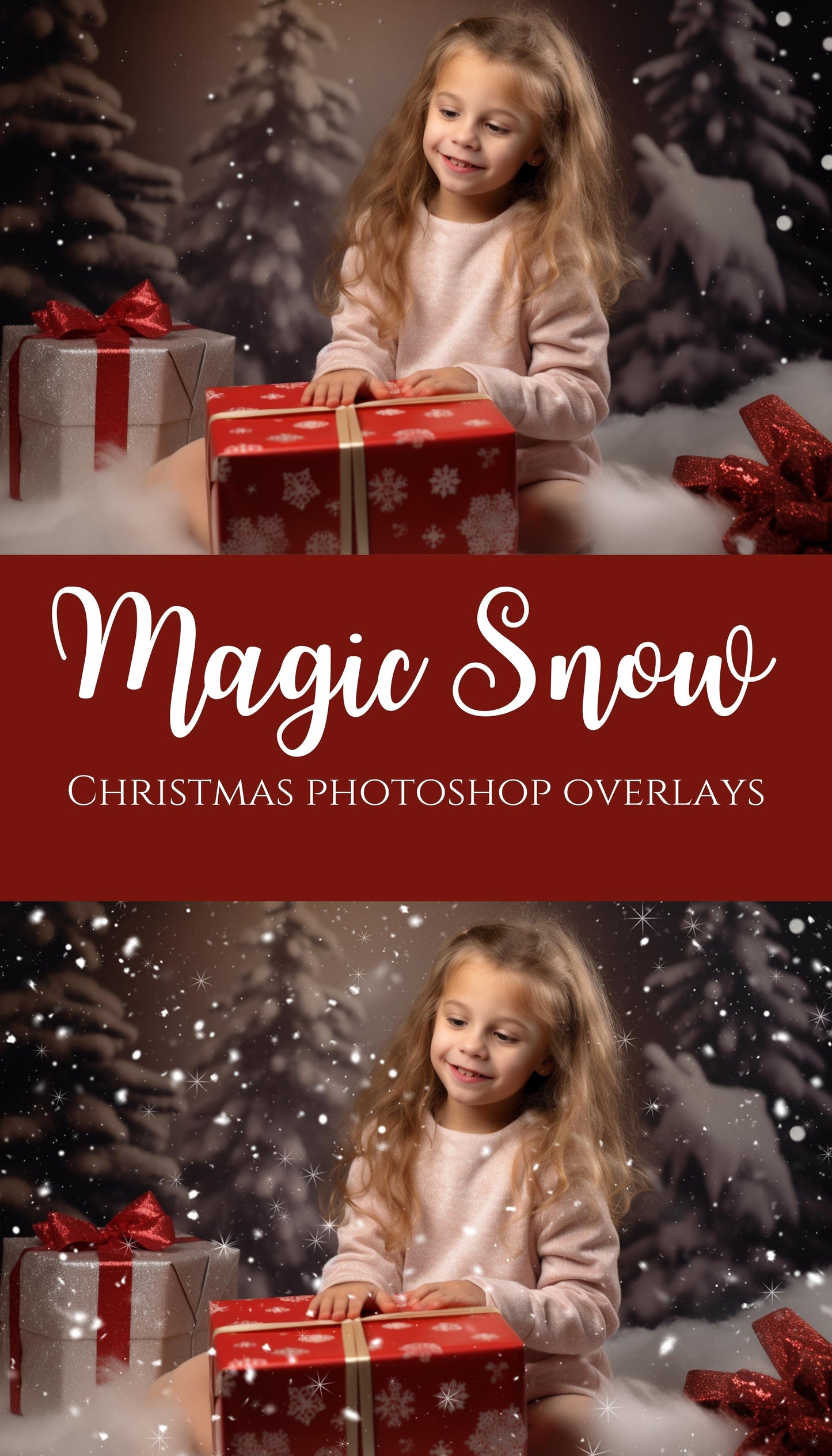 Magic Snow Christmas Photoshop Overlays