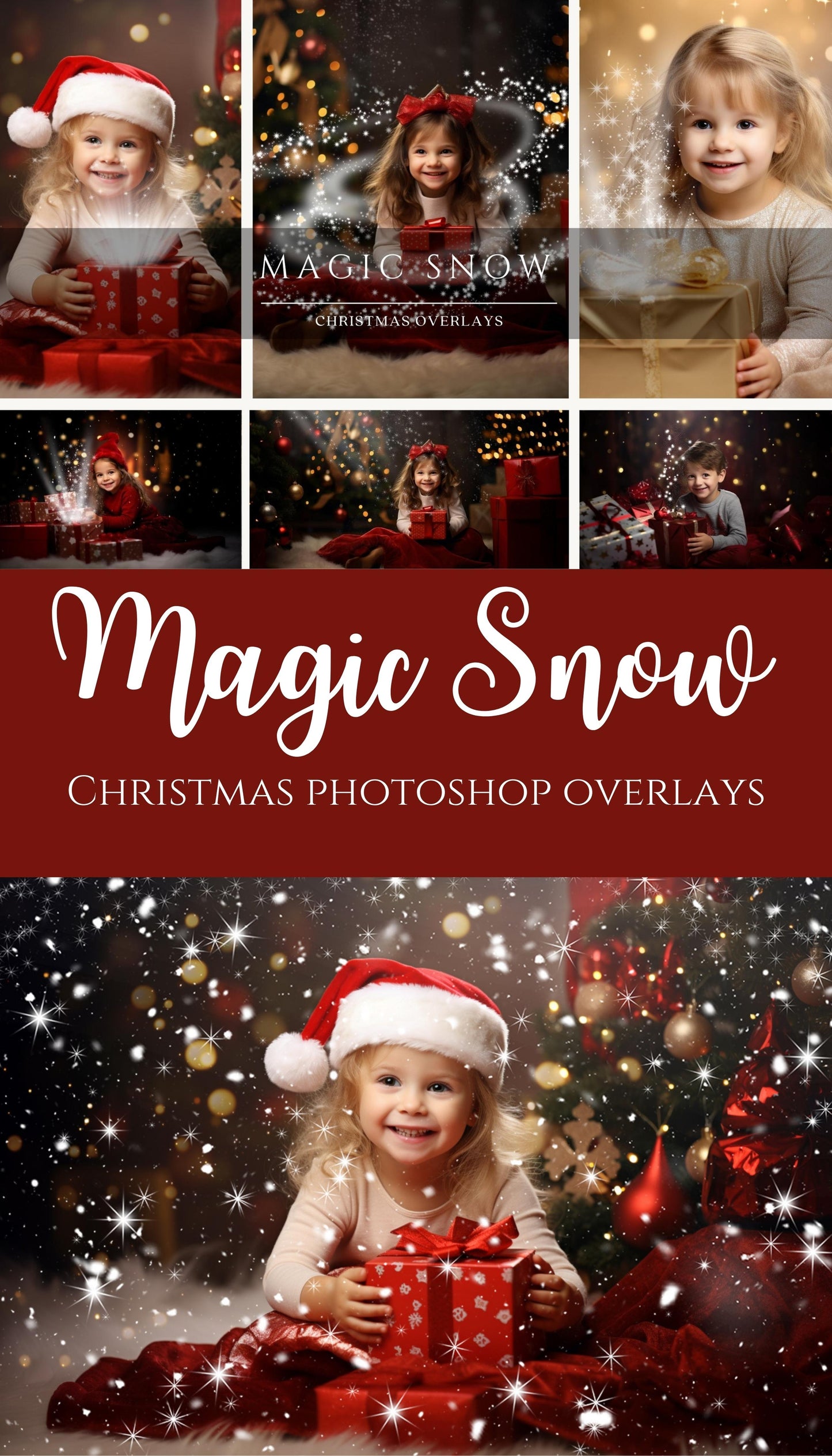 Magic Snow Christmas Photoshop Overlays