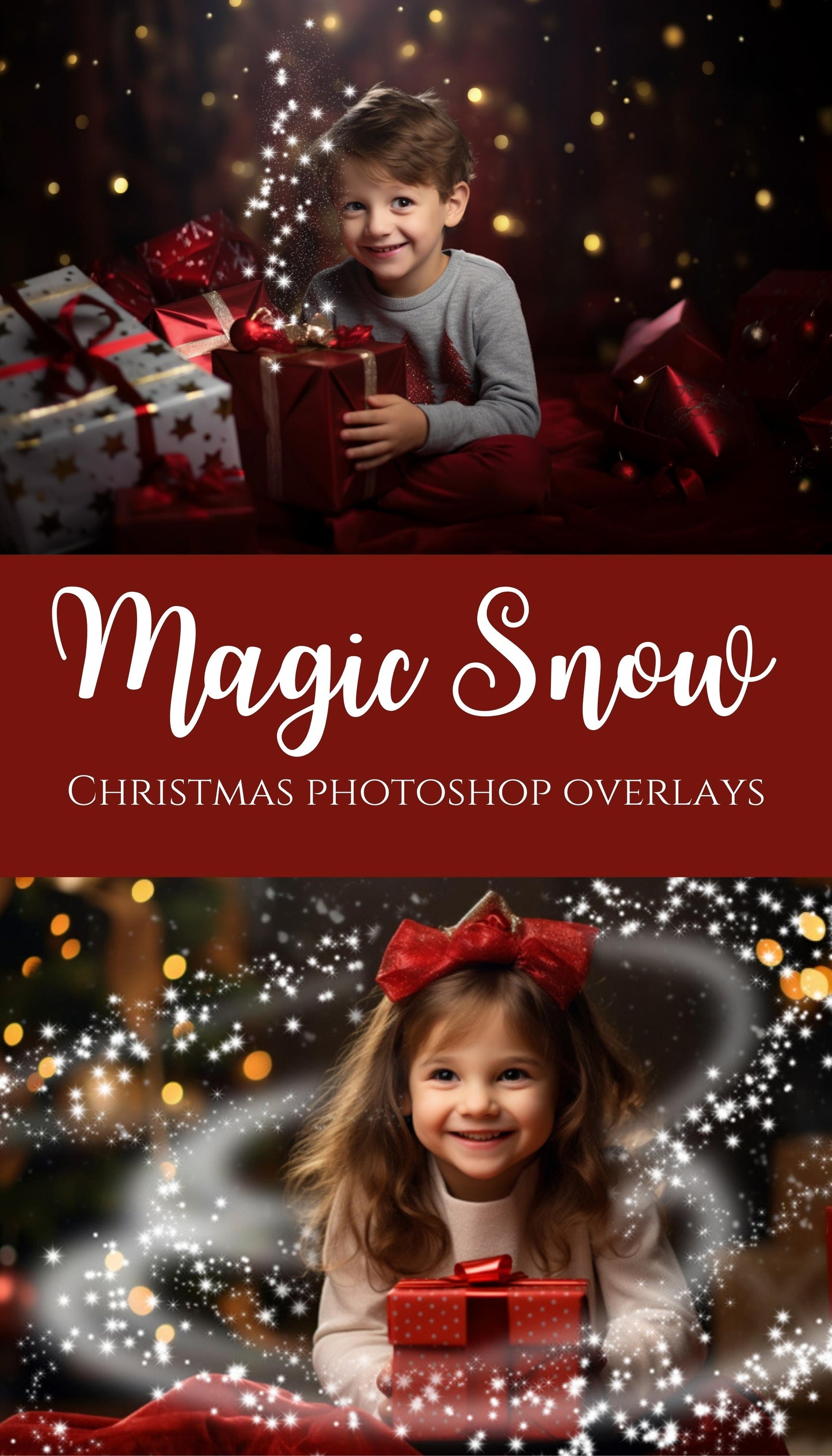 Magic Snow Christmas Photoshop Overlays