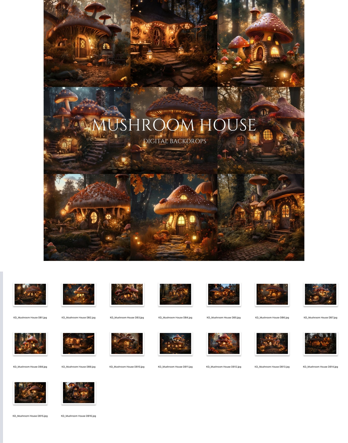 Mushroom House Digital Backdrops